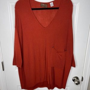 Kerisma Oversized V-Neck Rust Sweater